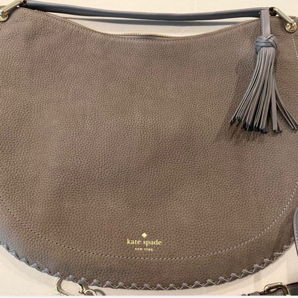 Kate Spade Somerton Street Caryl
Suede Slouchy Hobo Bag, Hare Grey.